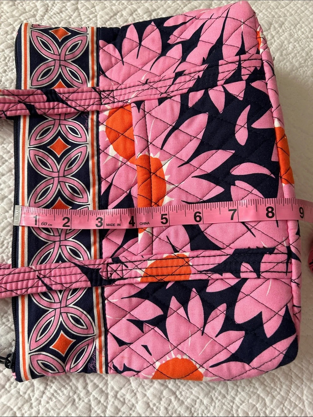 Vera Bradley Quilted Floral Pink and Navy Tote Bag